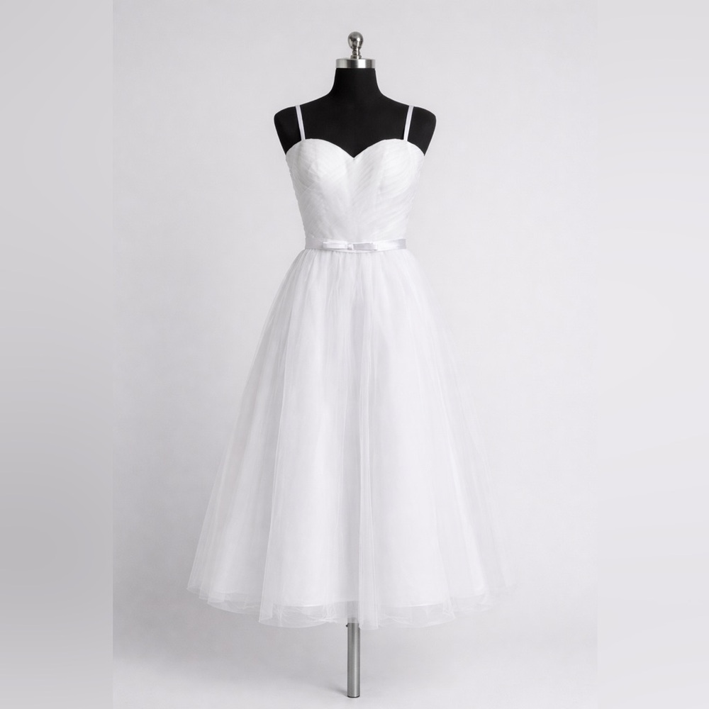 Wear Your Love White Midi Tulle Dress